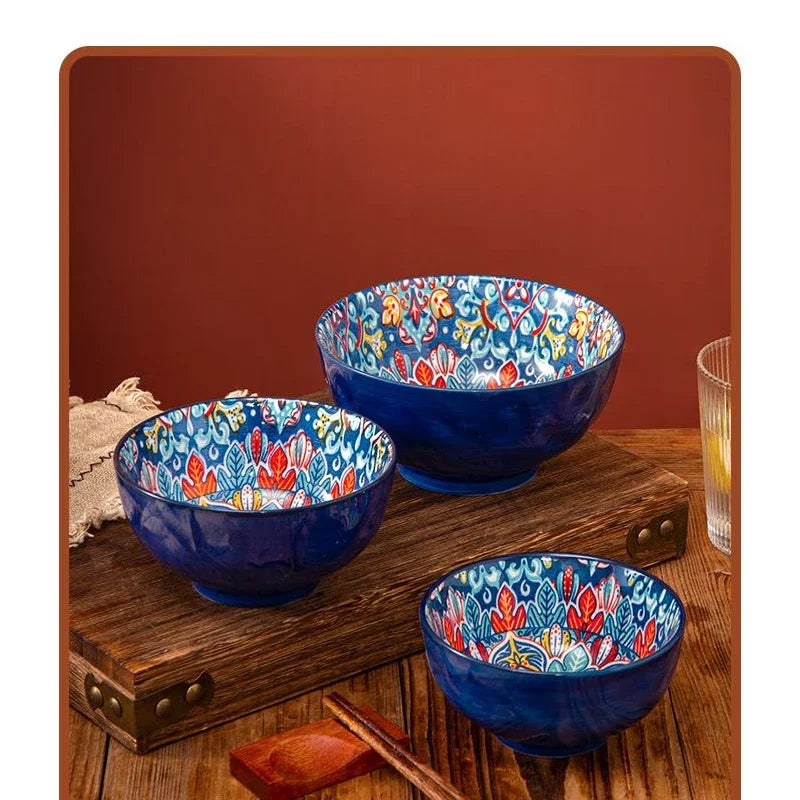 Bohemian Ceramic Bowls – Rice, Noodle & Soup