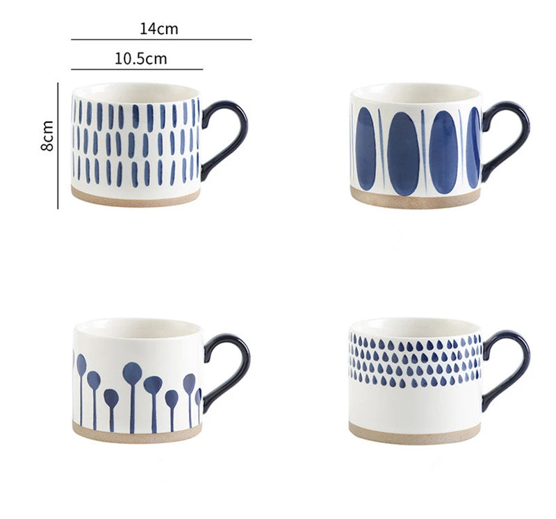 Japan Style Ceramic Mug – 450ml Hand-Painted Underglaze Coffee & Tea Cup