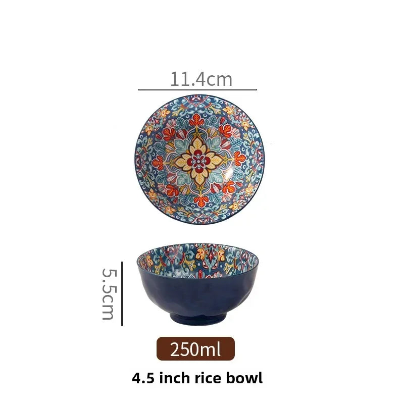 Bohemian Ceramic Bowls – Rice, Noodle & Soup