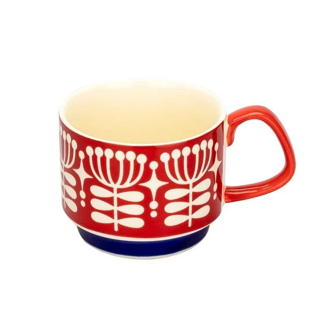 Retro Japanese Ceramic Coffee Mug Set – 300ml Colorful Hand-Painted Cups