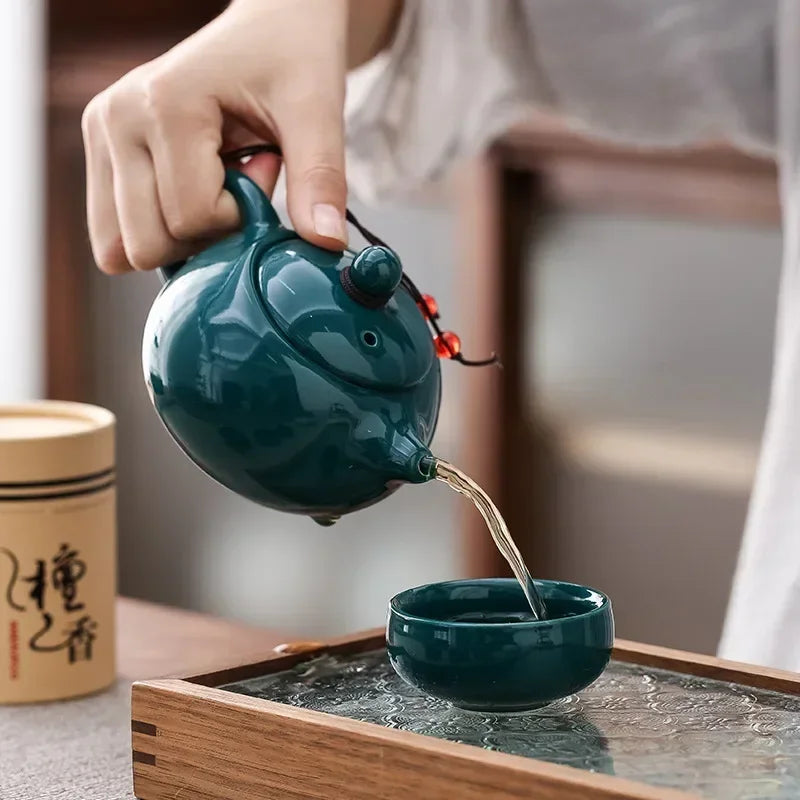 Urban Nest Kungfu Tea Set – Modern Ceramic Gift Box with Teapot, Cups & Incense Burner