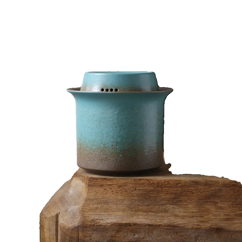 Vintage Kiln-Glazed Tea Set – One Pot & Four Cups one pot 4 cups tea set