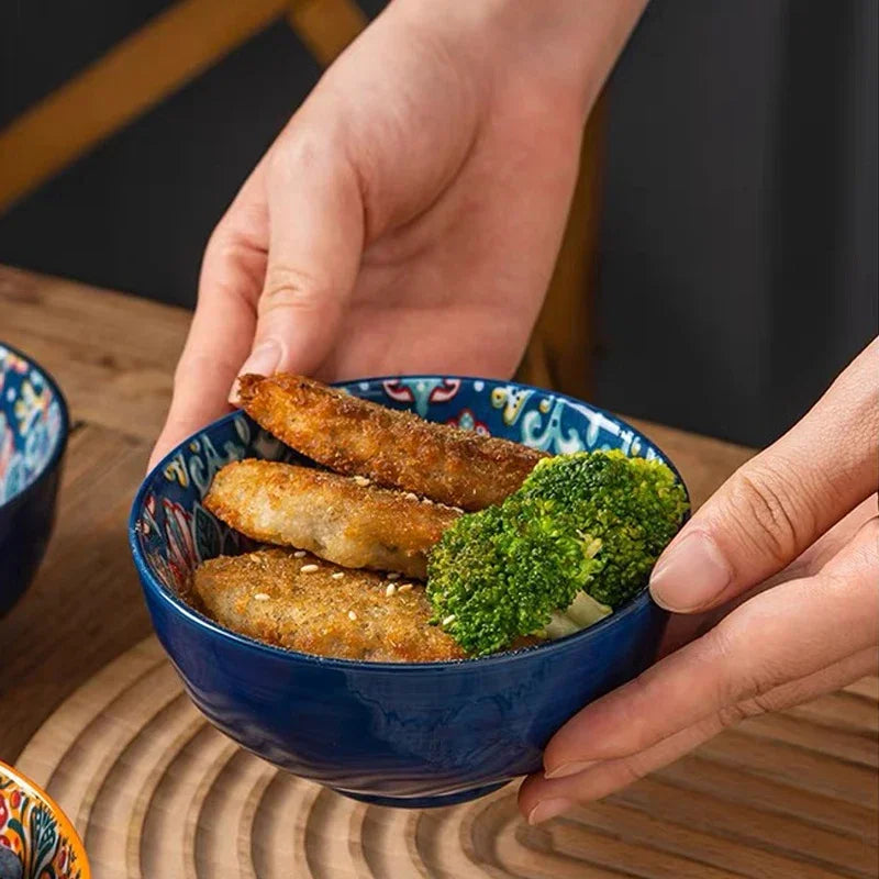 Bohemian Ceramic Bowls – Rice, Noodle & Soup